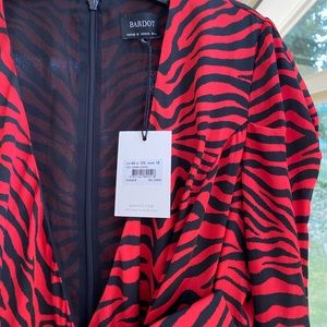 NWT Red Zebra Bardot dress